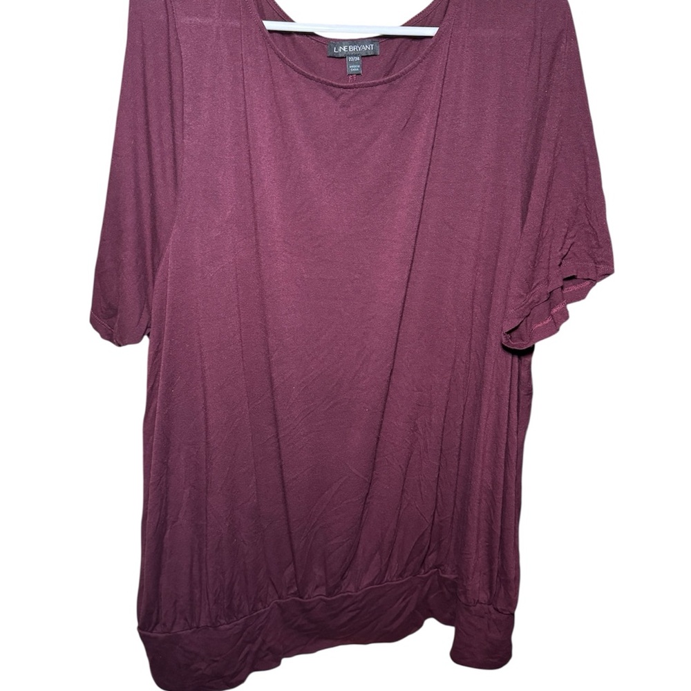 Lane Bryant Plum Ruched Hem Top Size 22/24 | Plus Size Casual Blouse